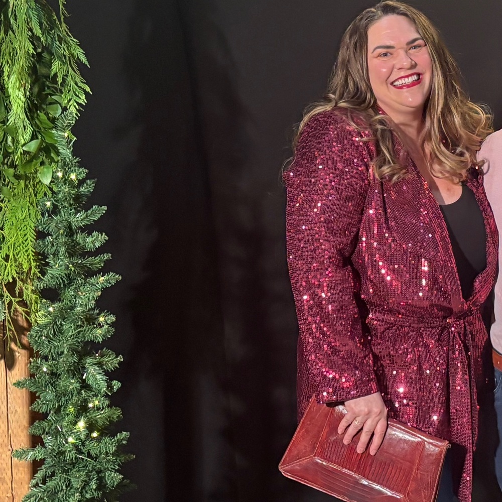 Burgundy Sequin Blazer